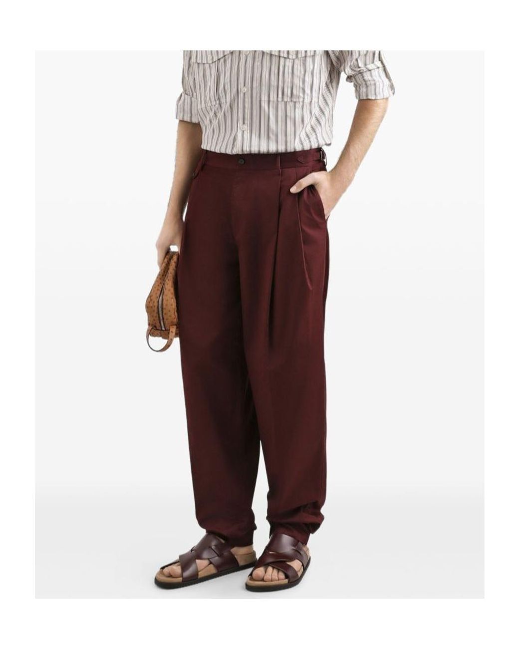 Dolce & Gabbana Purple Pleated Trousers for men