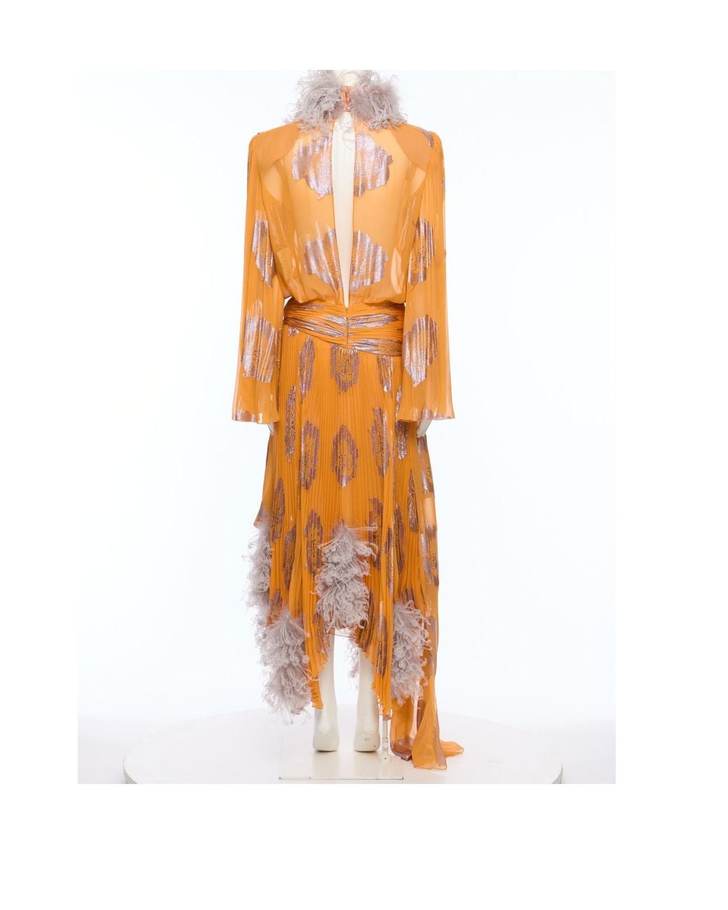 Valentino Orange Long-Sleeved Dress