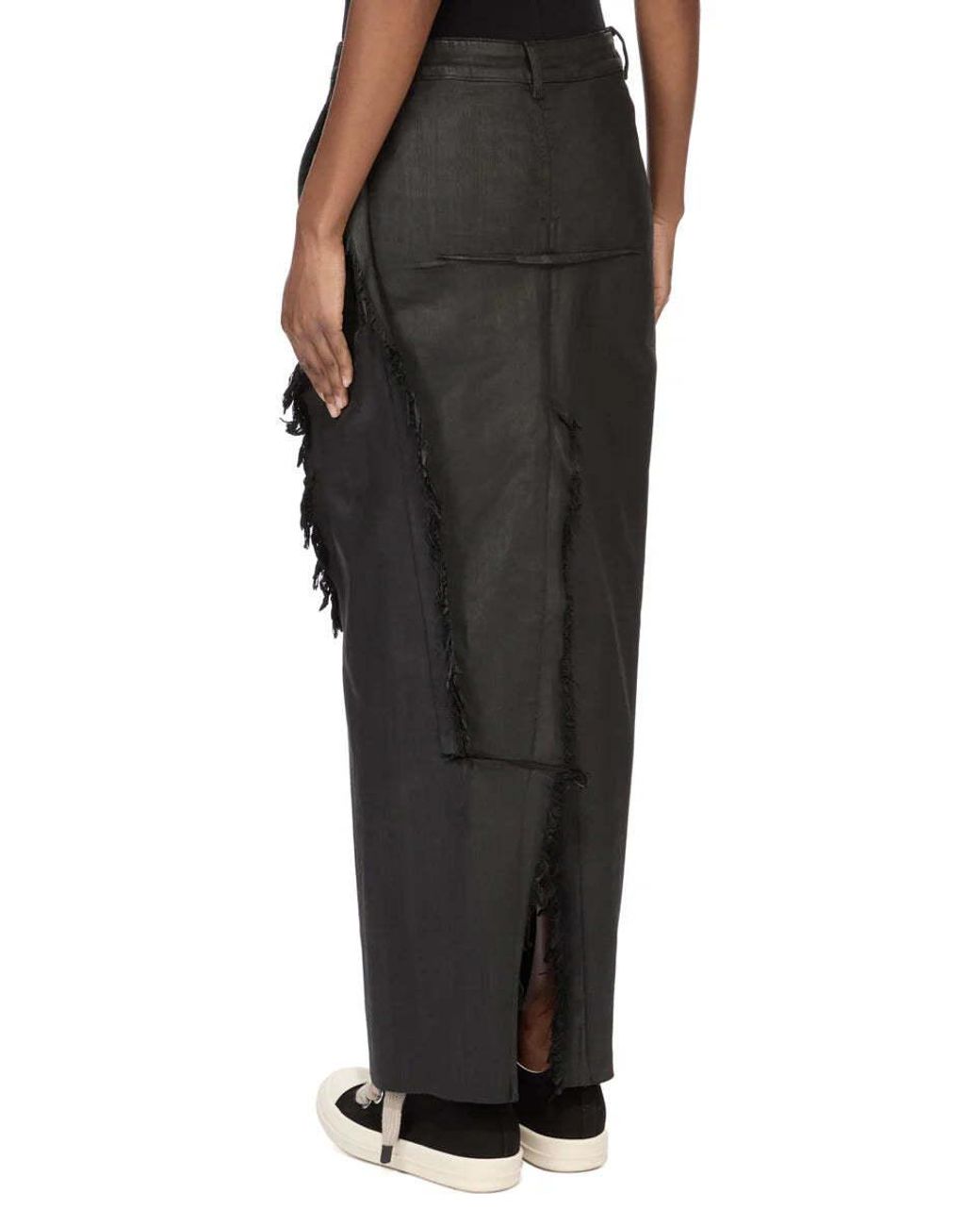 Rick Owens Black Belt Loop Midi Skirt
