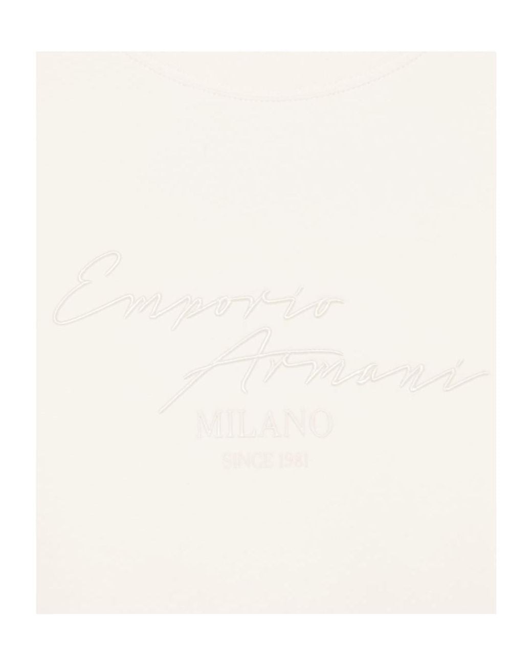Emporio Armani White Embroidered Logo Sweatshirt