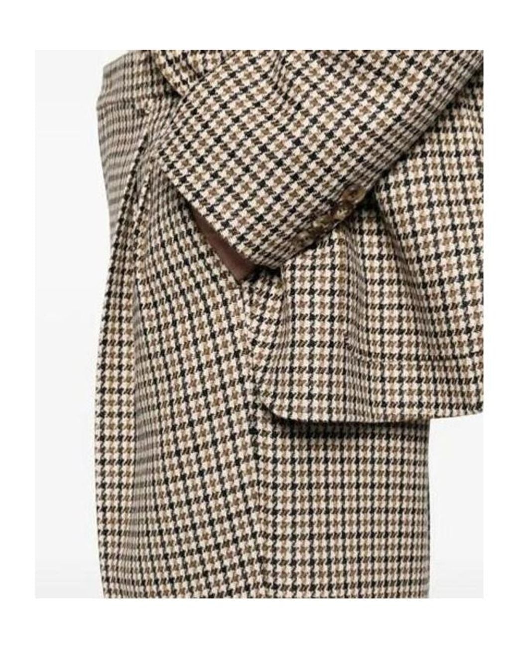 Valentino Gray Houndstooth Pleat Trousers for men