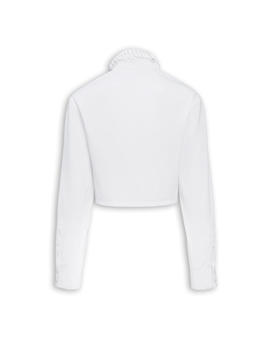 Alaïa White Alaïa Poplin Cropped Blouse