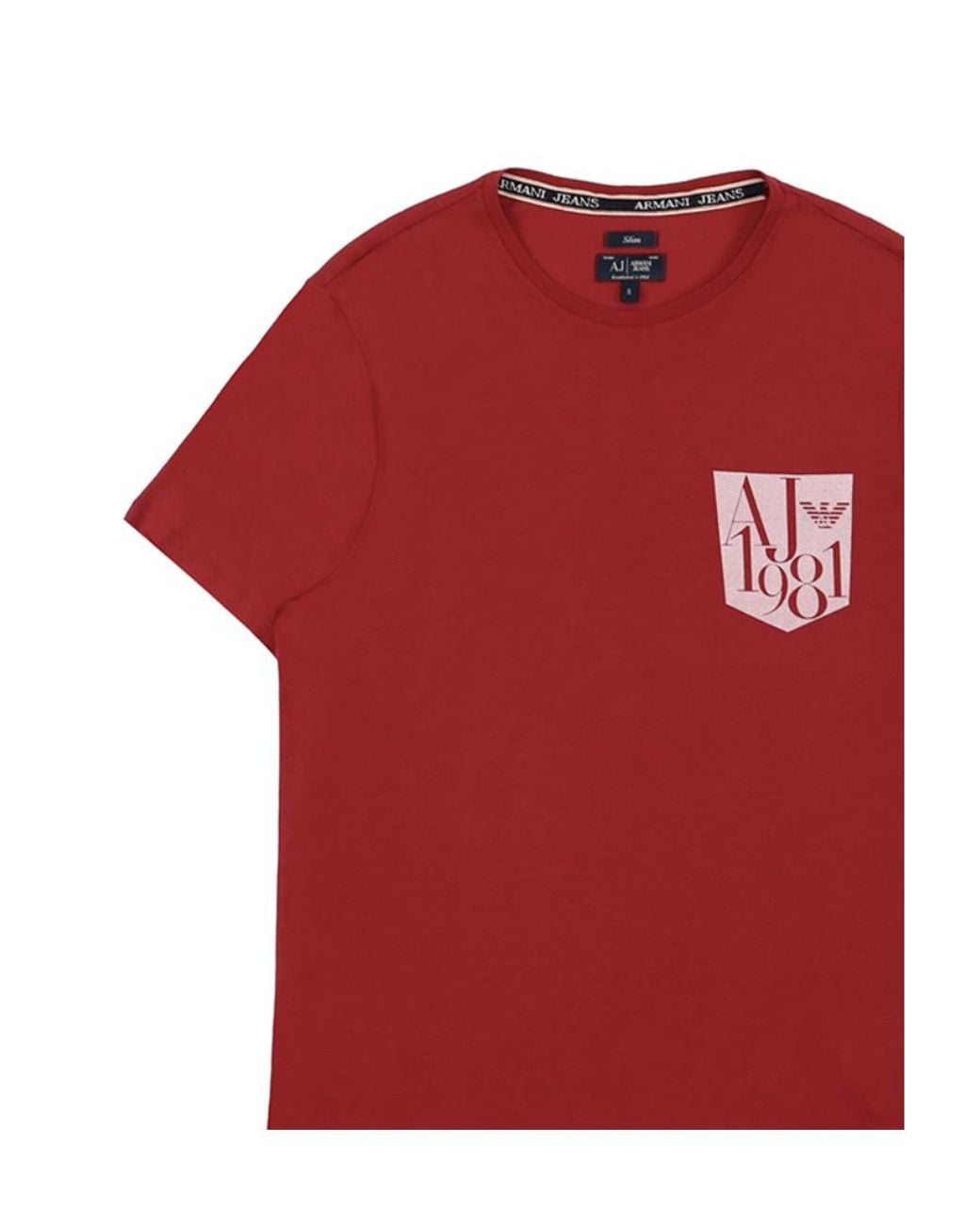 Armani Jeans Red Logo Details T-Shirt for men