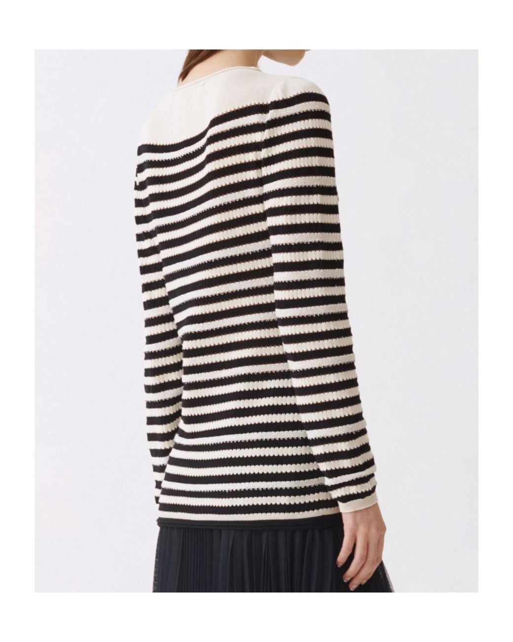 Fabiana Filippi Black Stripe Knit Knitted Sweater