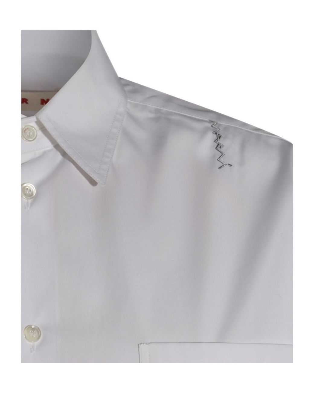 Marni White Collared Long-Sleeved Button-Up Shirt