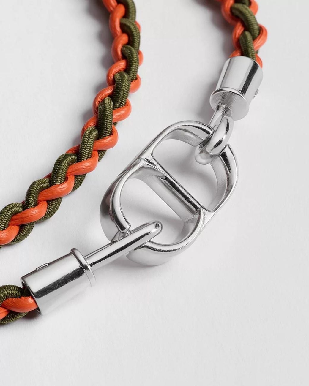 Dior White Cd Icon Braided Double Bracelet for men