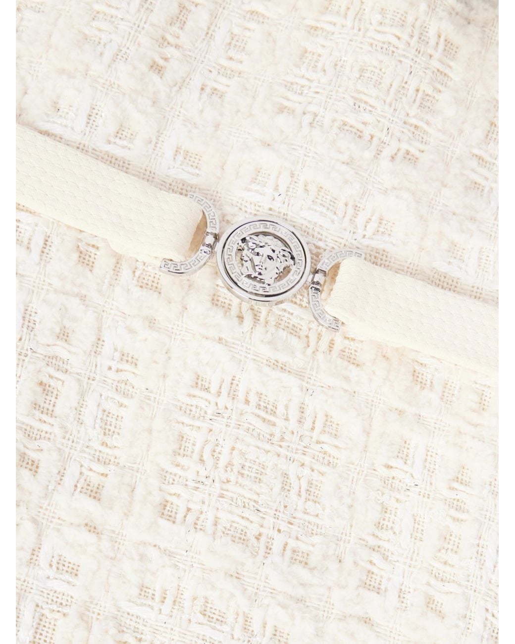 Versace White Tweed Mini Dress
