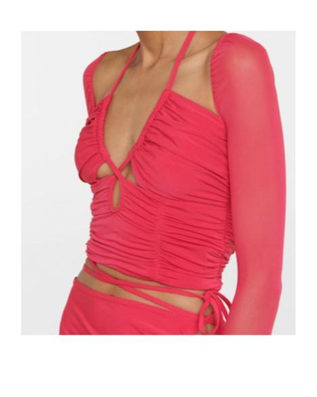 Self-Portrait Red Stretch-Jersey Top