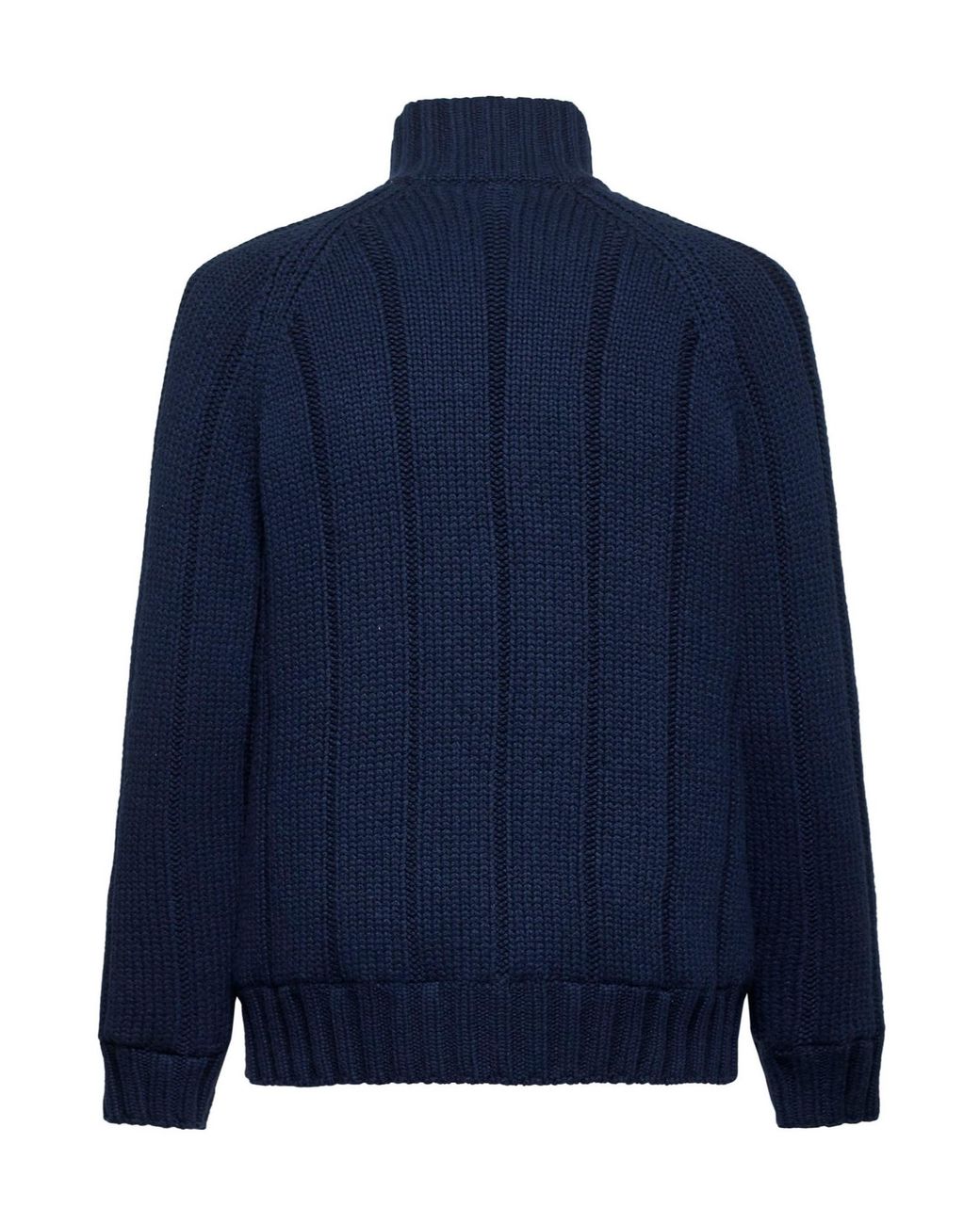 Brunello Cucinelli Blue Zip-Up Ribbed-Knit Jacket for men