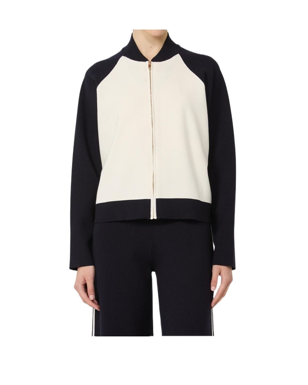 Max Mara Black Zip-Fastening Cardigan