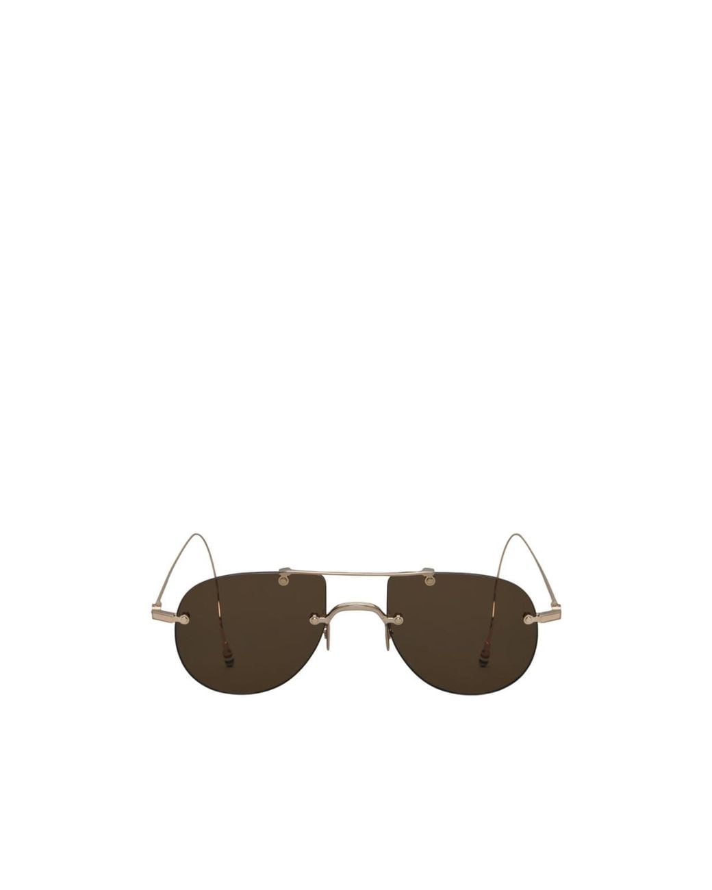 Thom Browne Brown Eyewear Pilot Frame Sunglasses for men