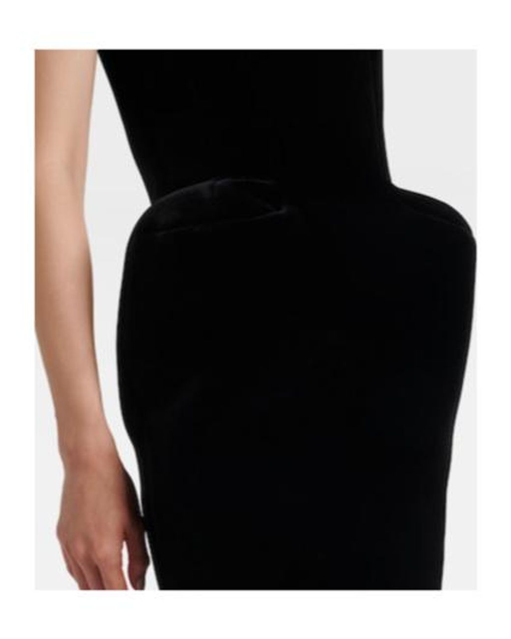 David Koma Black Velvet Bustier Dress