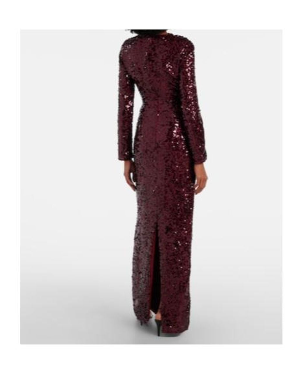 Erdem Purple Draped Sequined Gown
