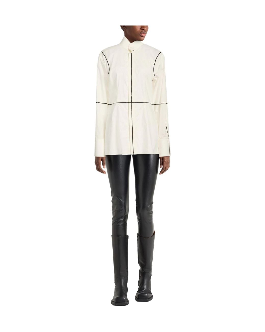 MM6 by Maison Margiela Natural Color Block Longsleeve Shirts