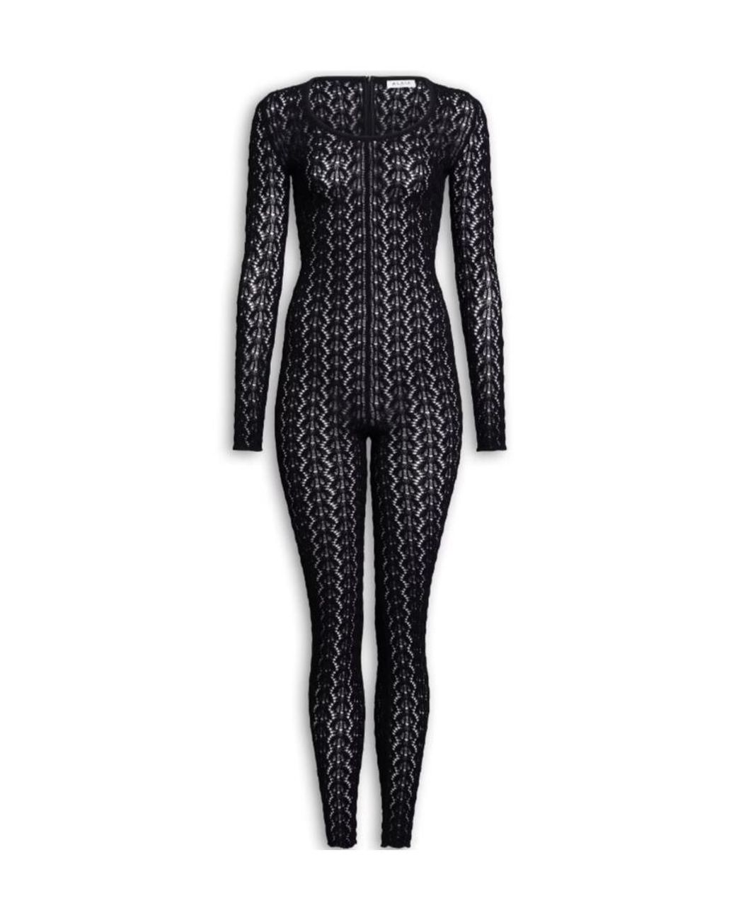 Alaïa Black Alaïa Stretch Lace Catsuit