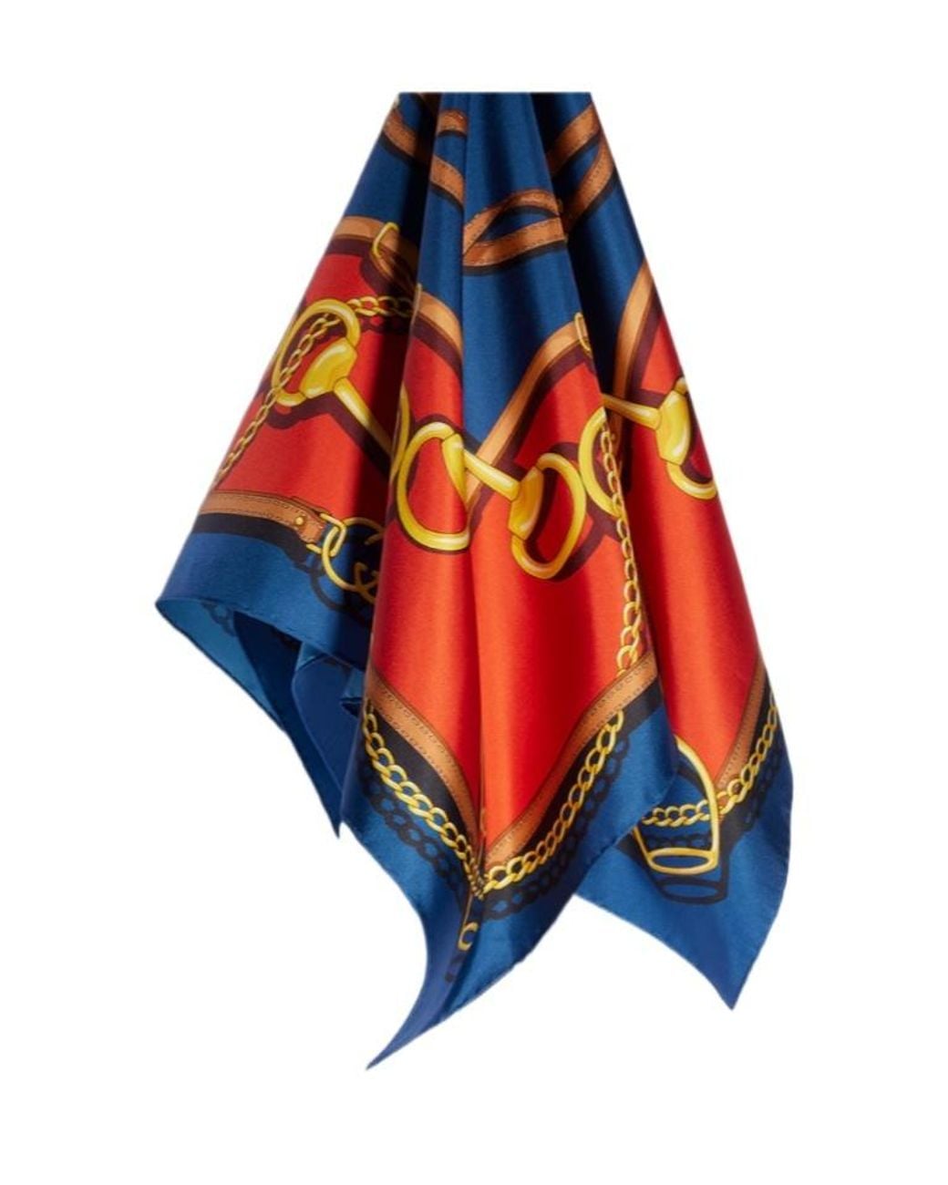 Gucci Blue Reversible Printed Silk Twill Carre