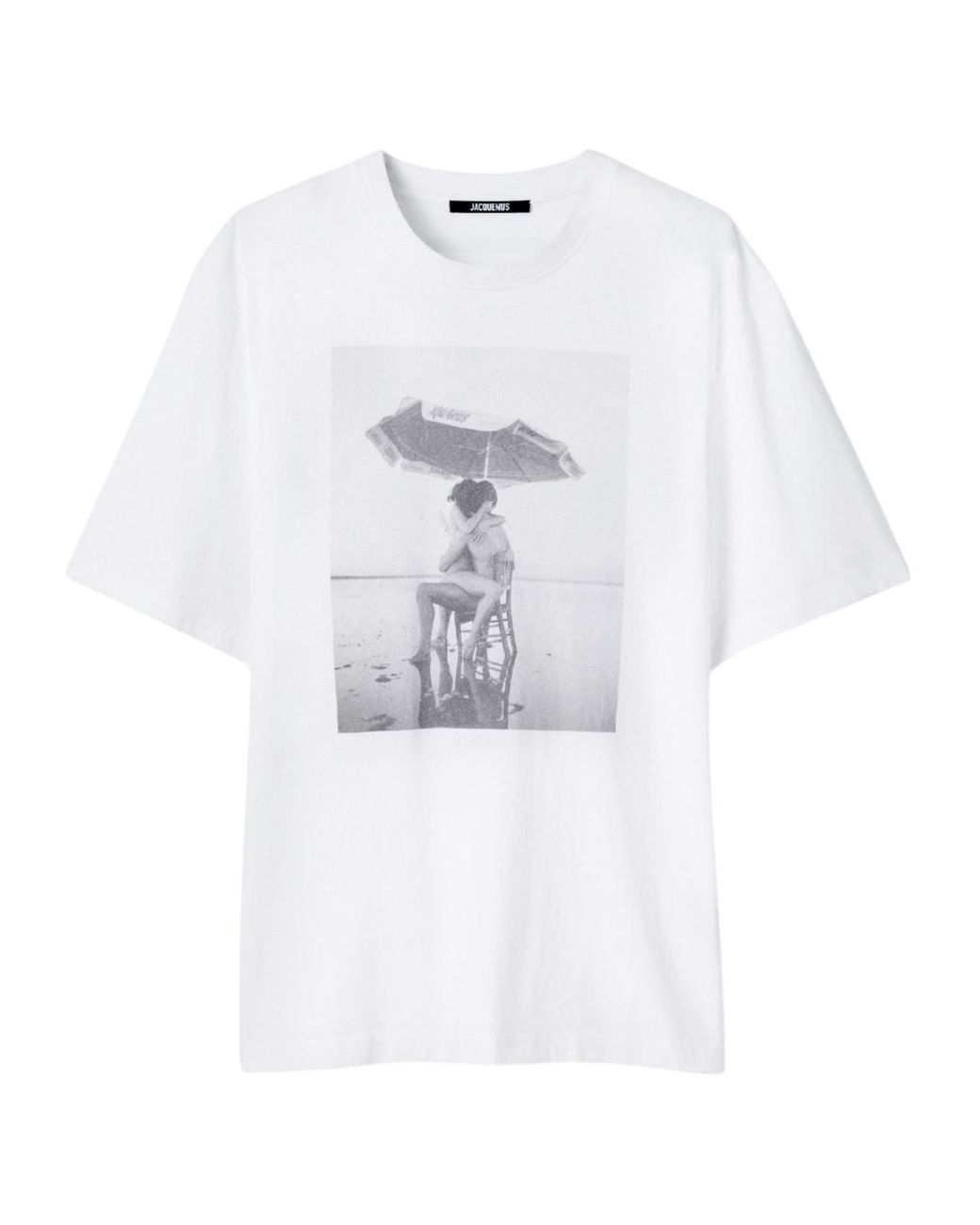 Jacquemus White Graphic Printed Crewneck T-Shirt for men