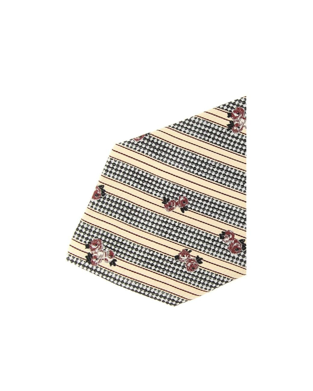 Dries Van Noten White Printed Satin Tie for men