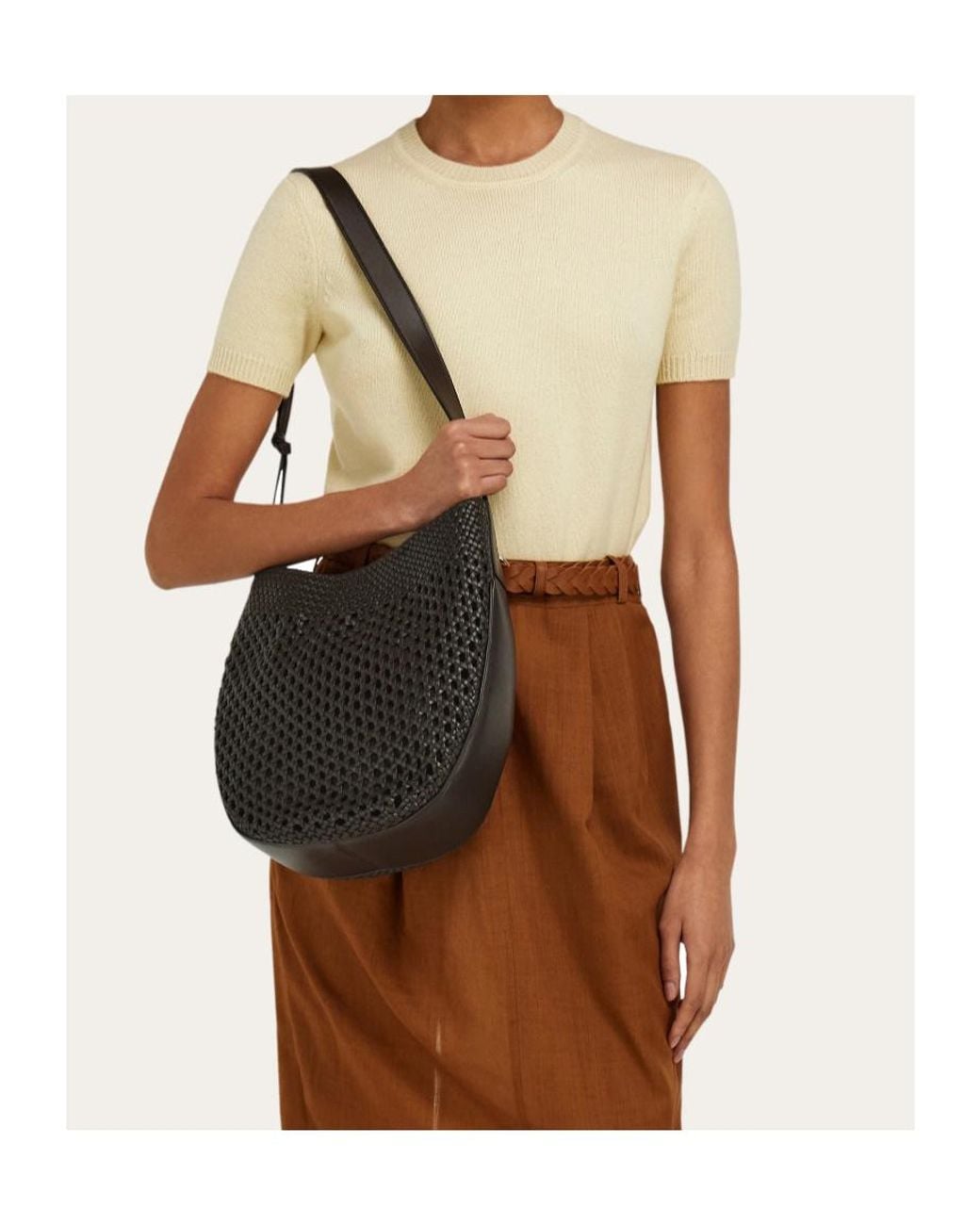 Ferragamo Black Hobo Bag (M)