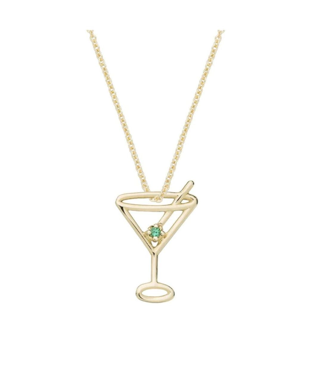 Aliita Metallic Martini Pendant Necklace