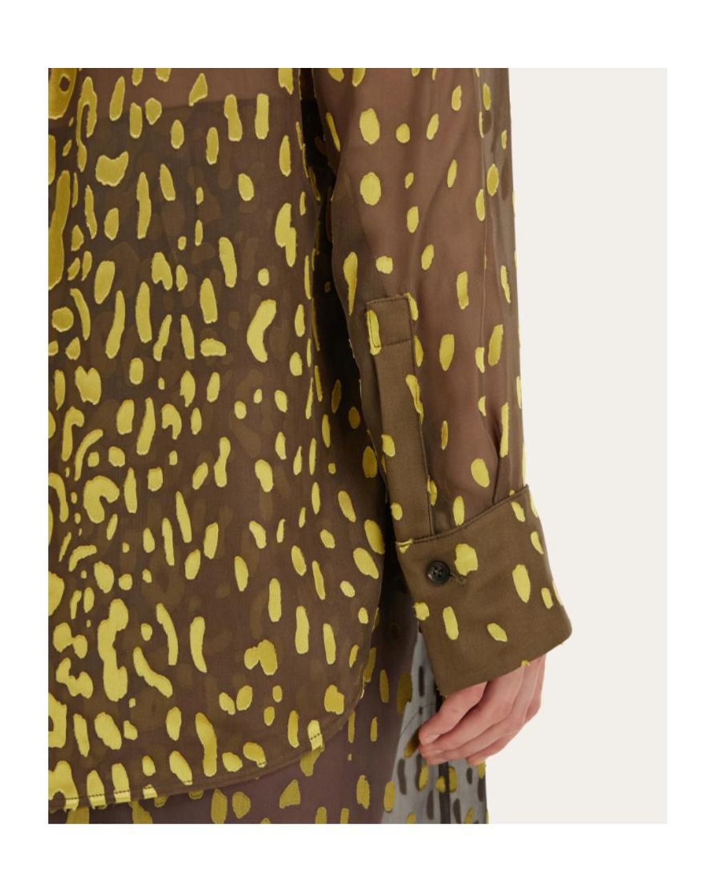 Ferragamo Green Devoré Georgette Shirt