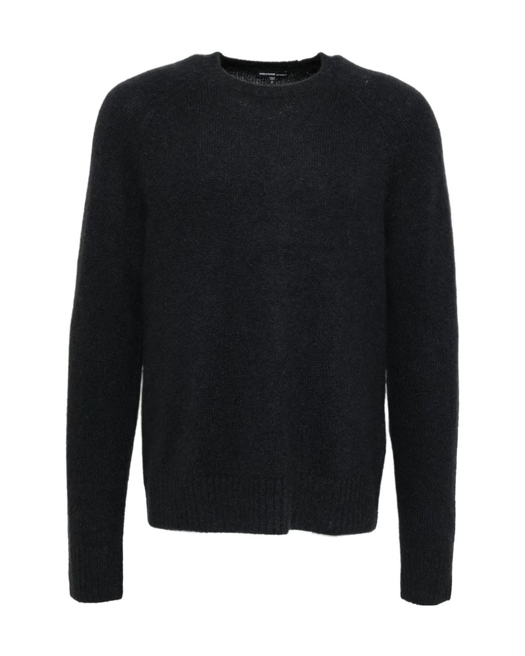 James Perse Black Lightweight Textured Cashmere Crew for men