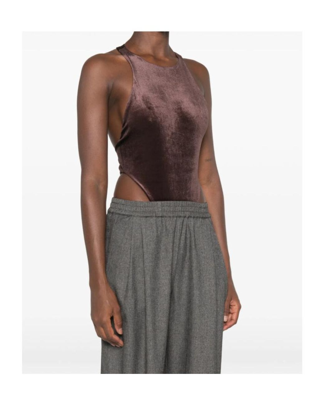 ANDAMANE Brown Fonda Halterneck Bodysuit for men