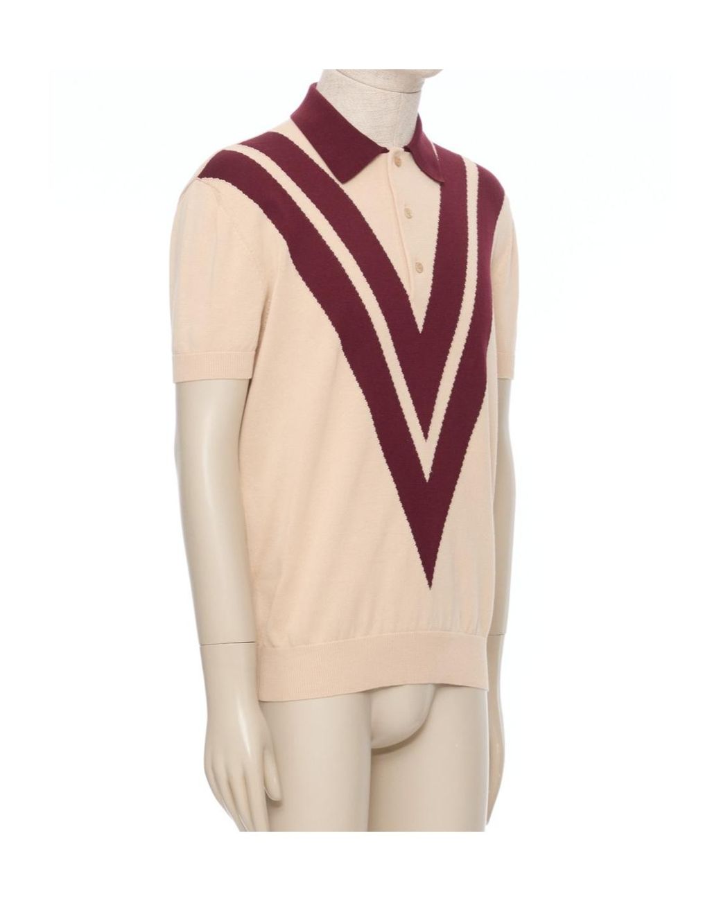 Valentino Pink Cotton Polo Shirt With Inlaid V for men