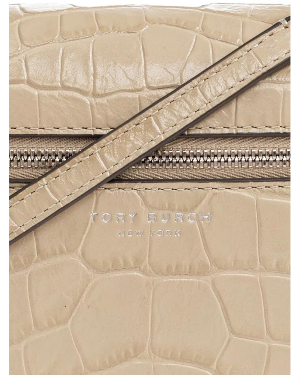 Tory Burch Natural Romy Slim Embossed Shoulder Bag