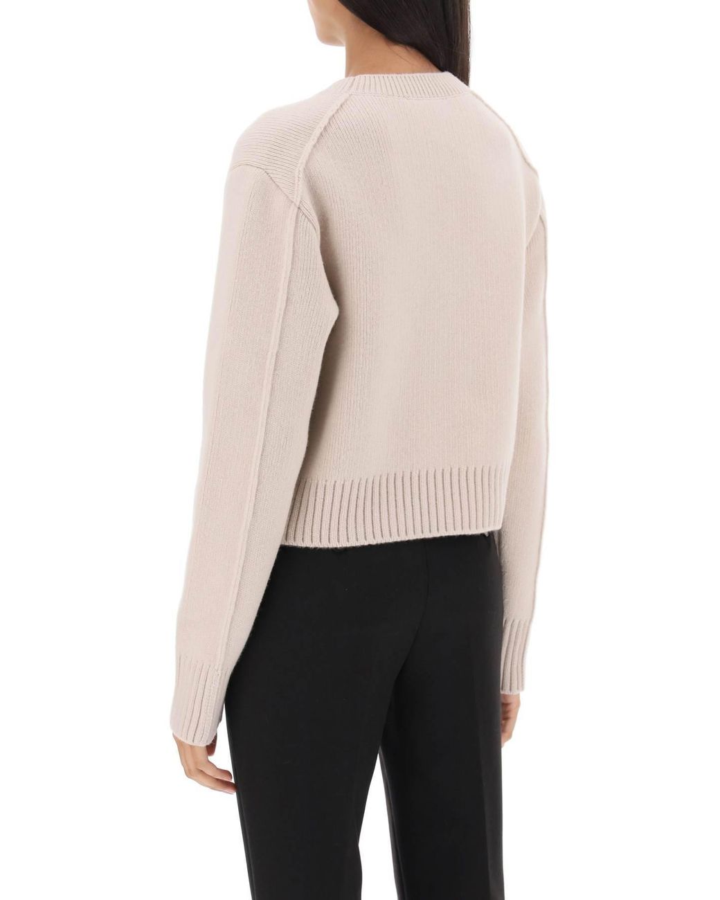 Lanvin Natural Round Neck Knitted Sweater