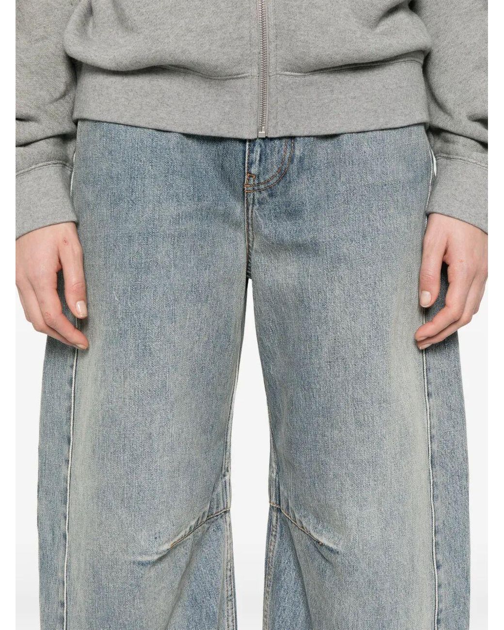 Loewe Gray Anagram Barrel Jeans