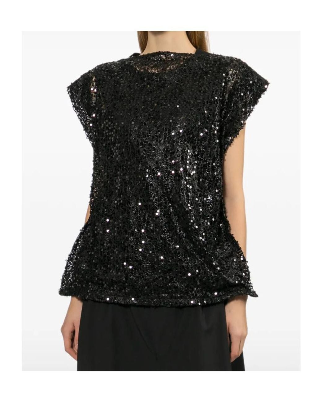 Junya Watanabe Black Sequin-Embellished Top