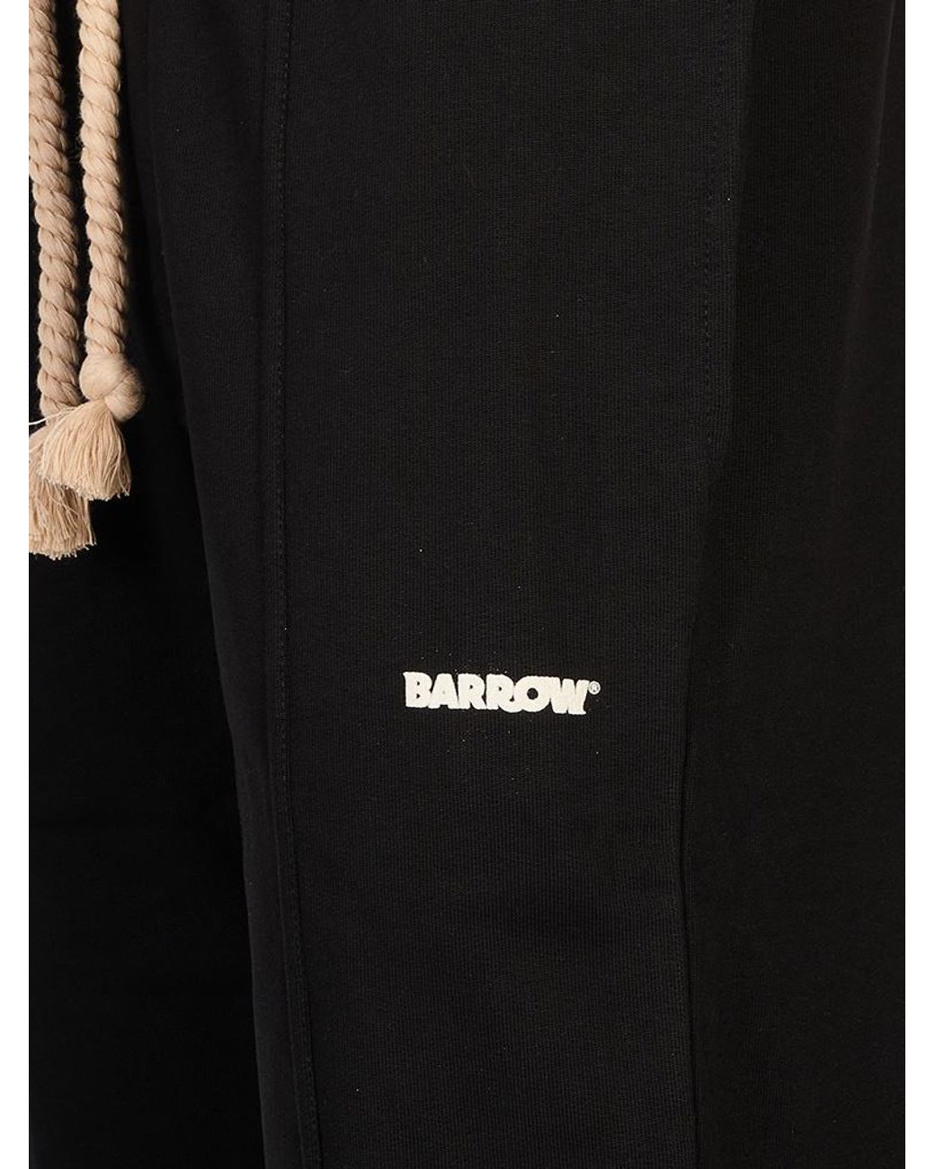 Barrow Black Logo Printed Drawstring Pants for men