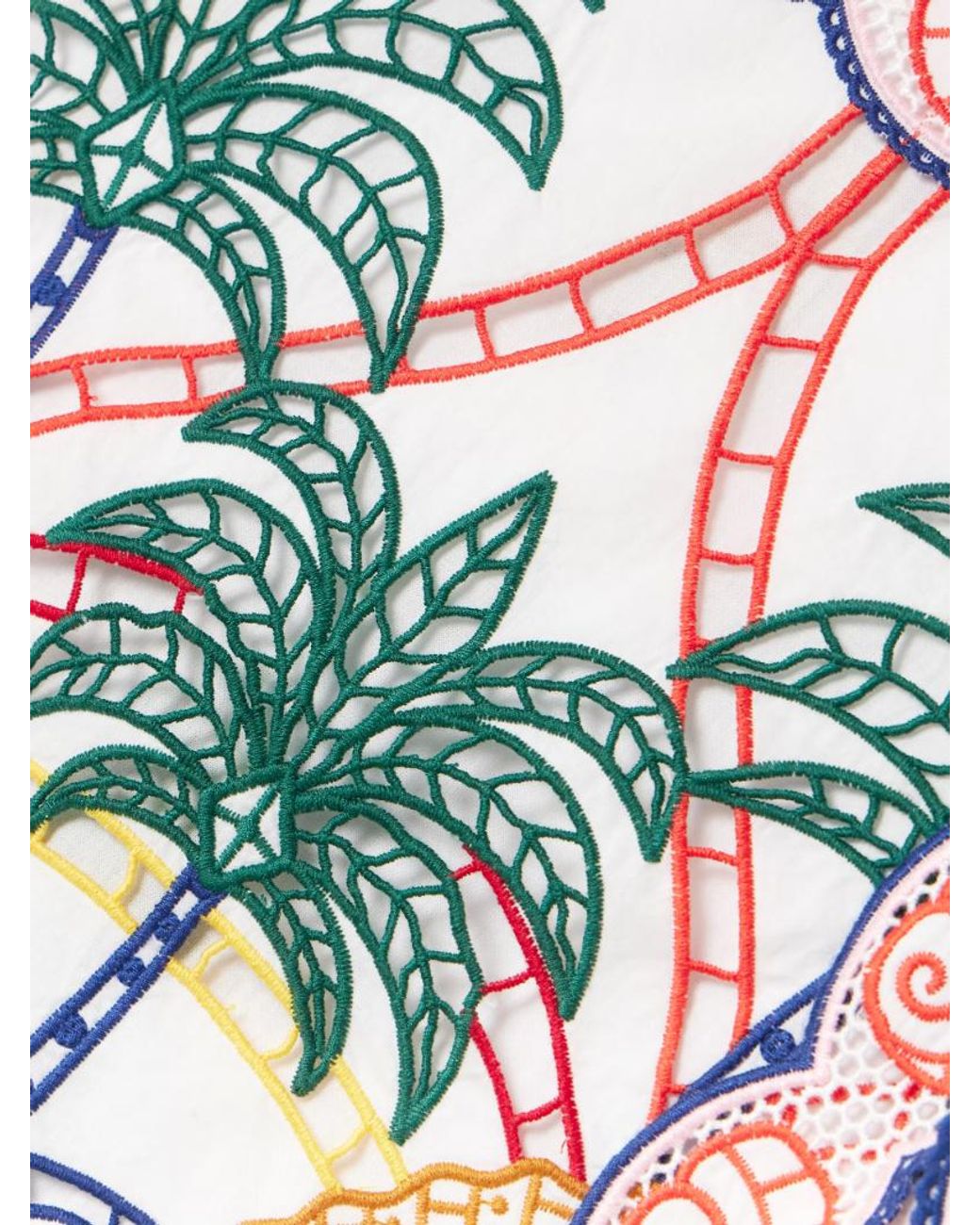 Farm Rio Multicolor Embroidered Wrap Mini Skirt