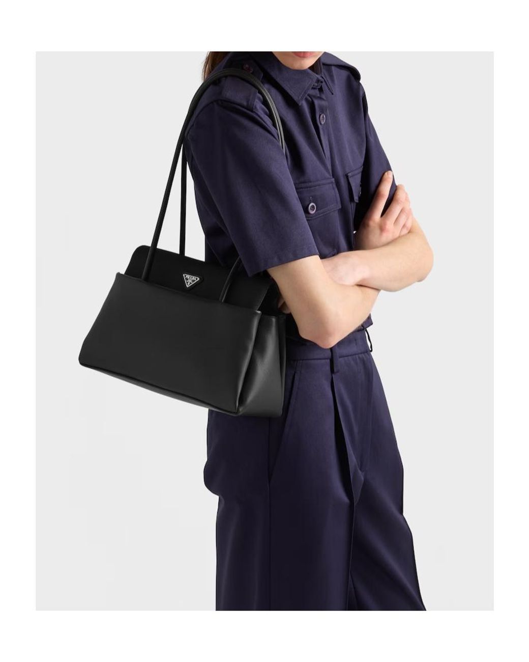 Prada Black Passage Medium Top Handle Bag