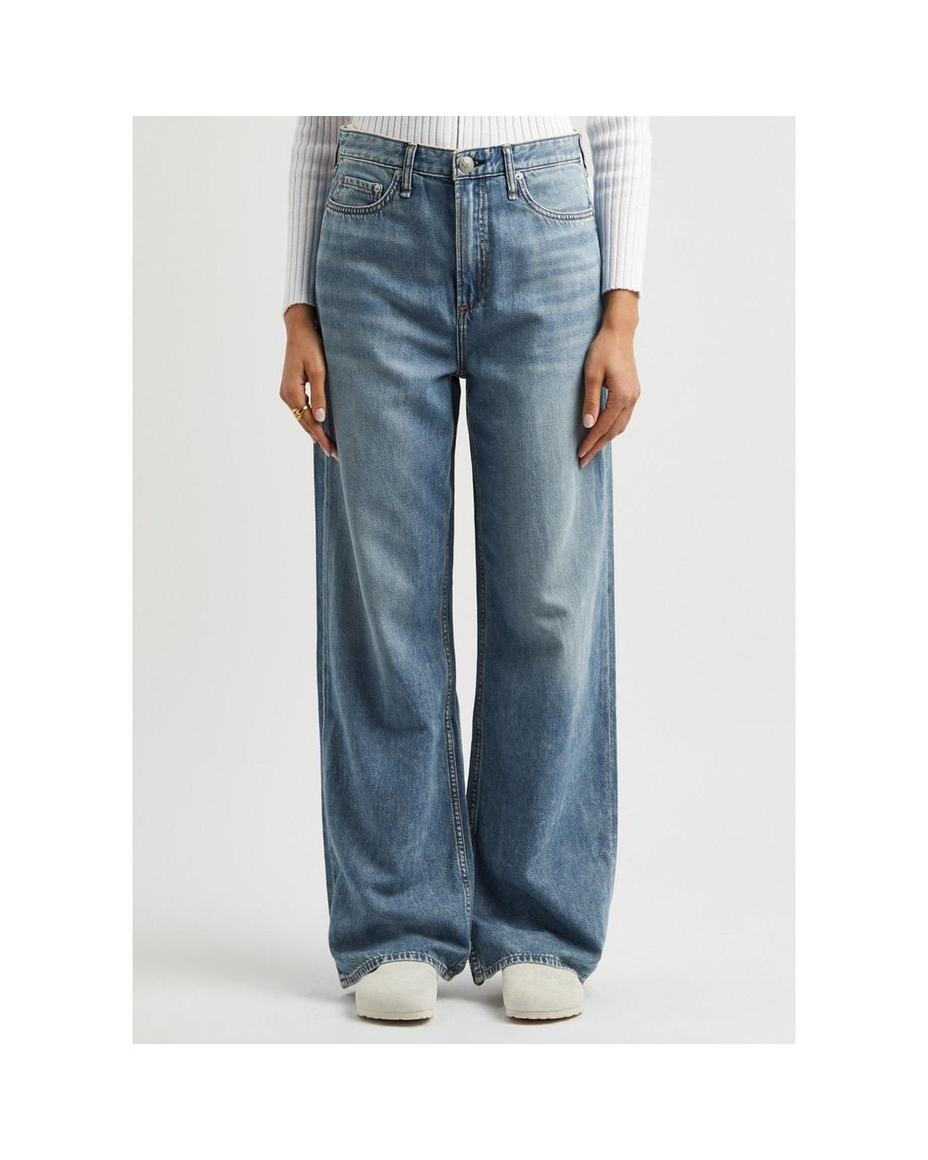 Rag & Bone Blue Mid-Rise Loose Jeans