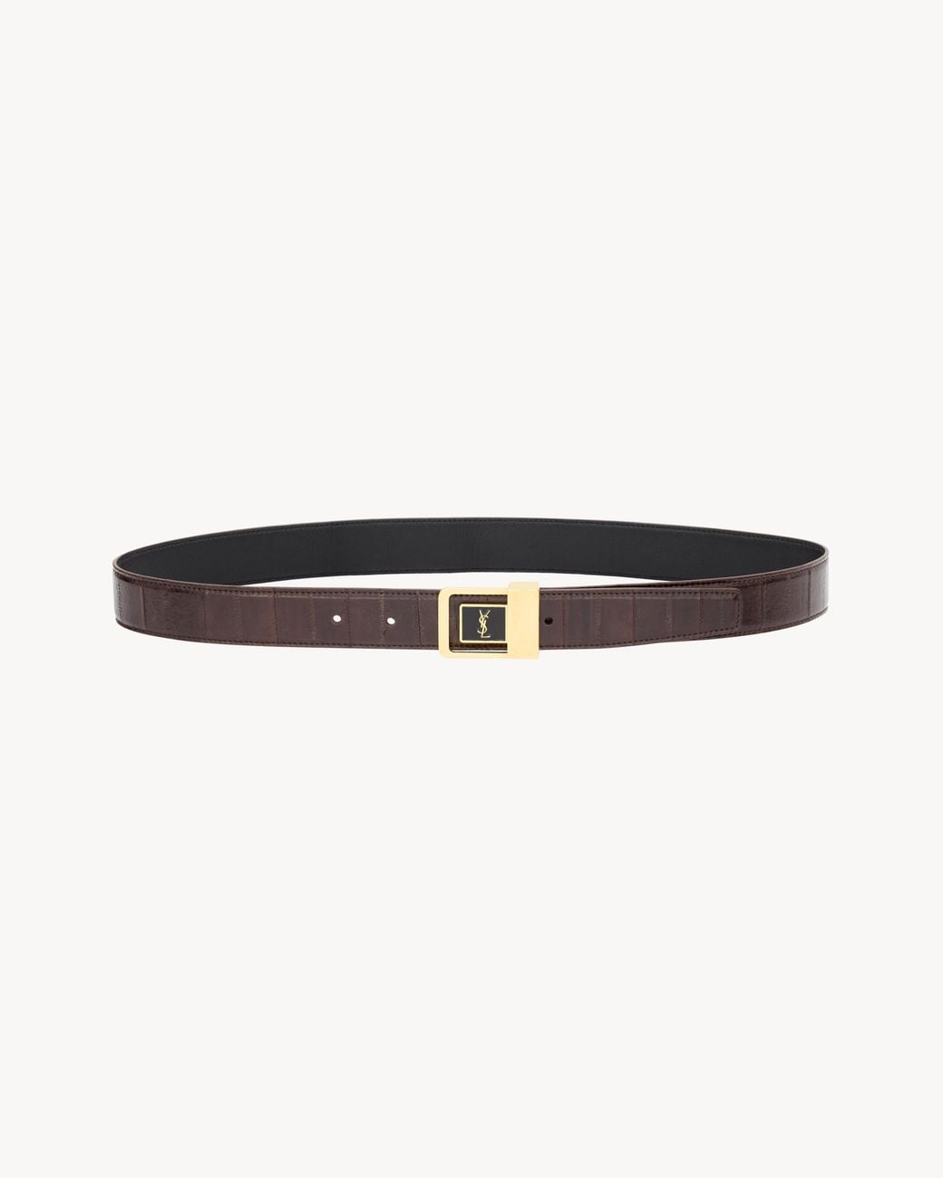 Saint Laurent White La 66 Buckle Belt
