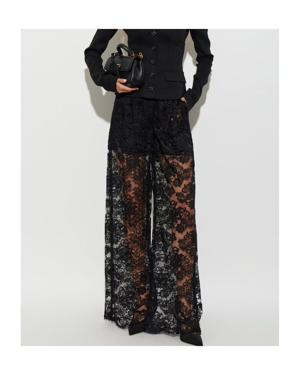 Dolce & Gabbana Black Lace Trousers
