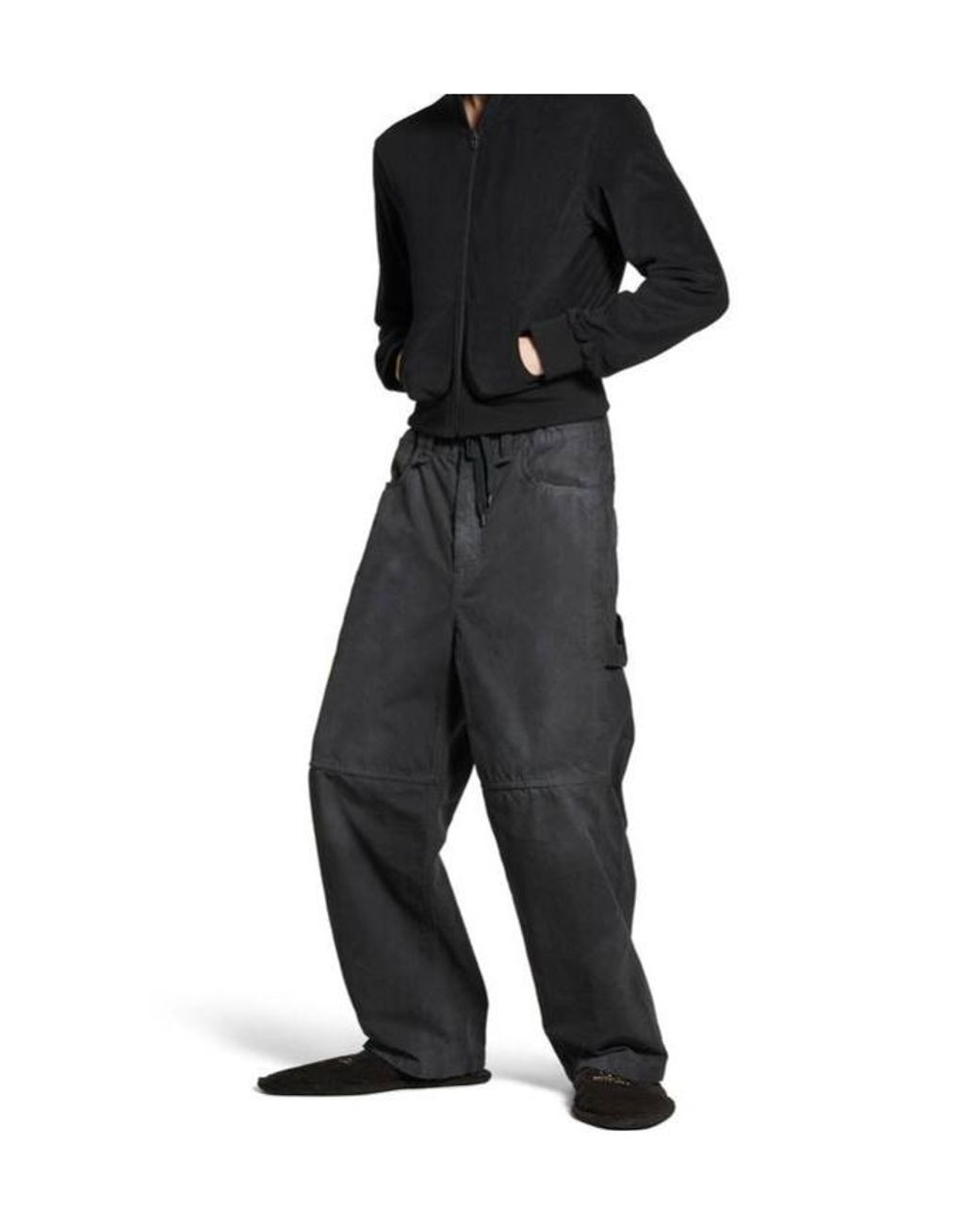 Balenciaga Gray Cropped Cargo Pants for men