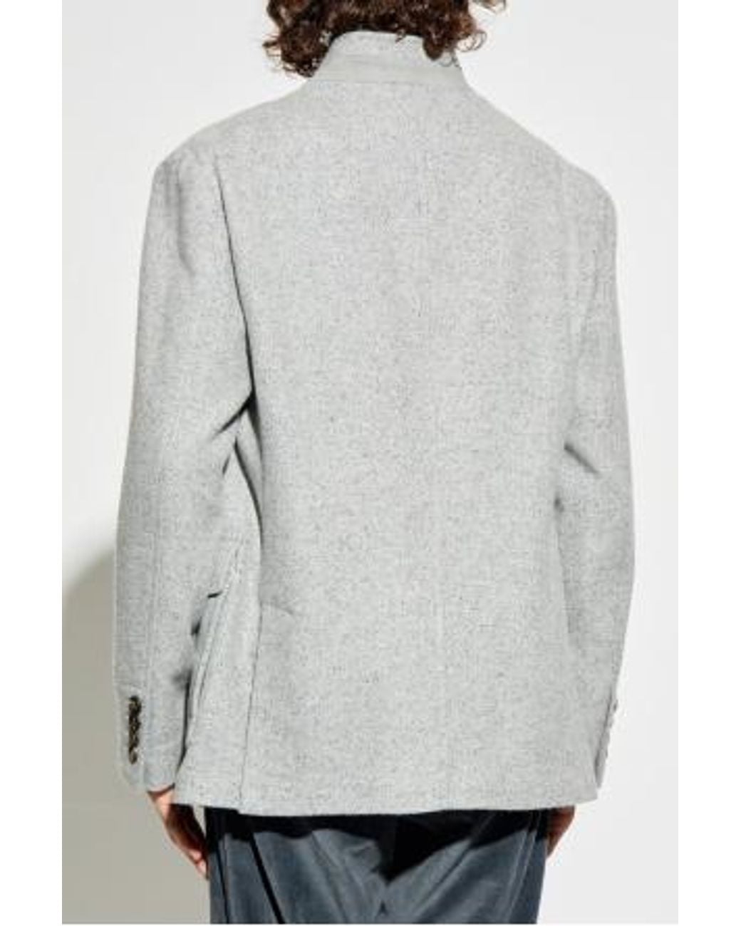 Eleventy Gray Stand Collar Jacket for men
