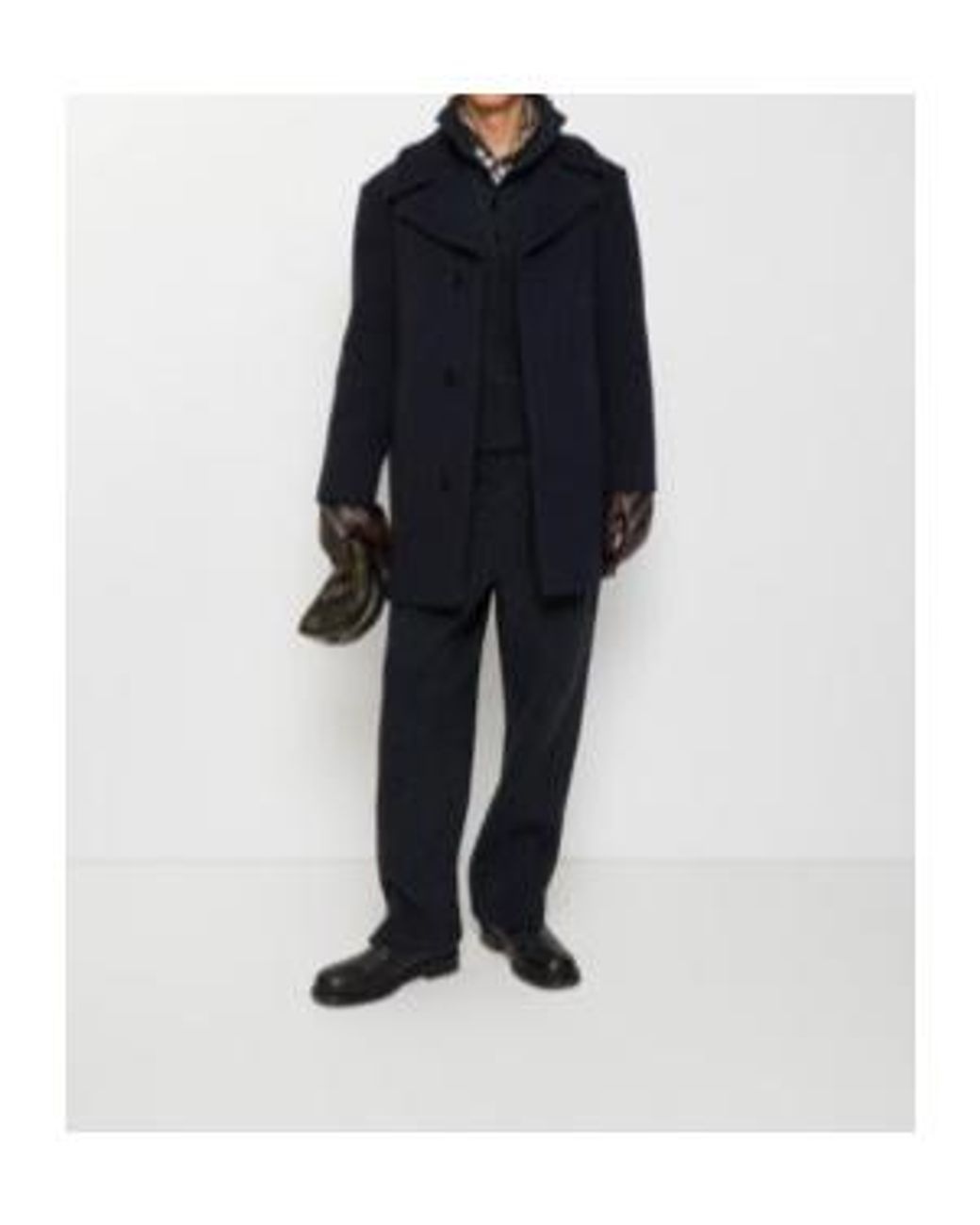 Burberry Blue Textured Single-Breasted Coat for men