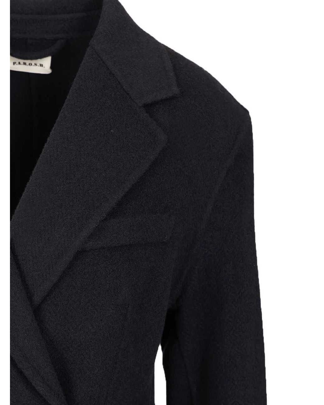 P.A.R.O.S.H. Black Double-Breasted Coat