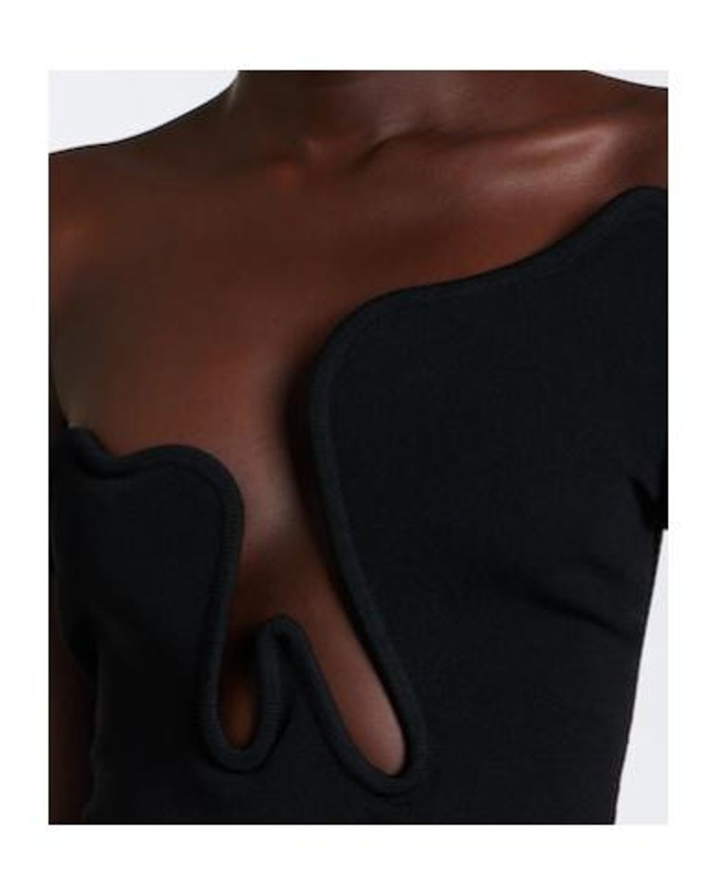 Christopher Esber Black Salacia Ribbed-Knit Jersey Top