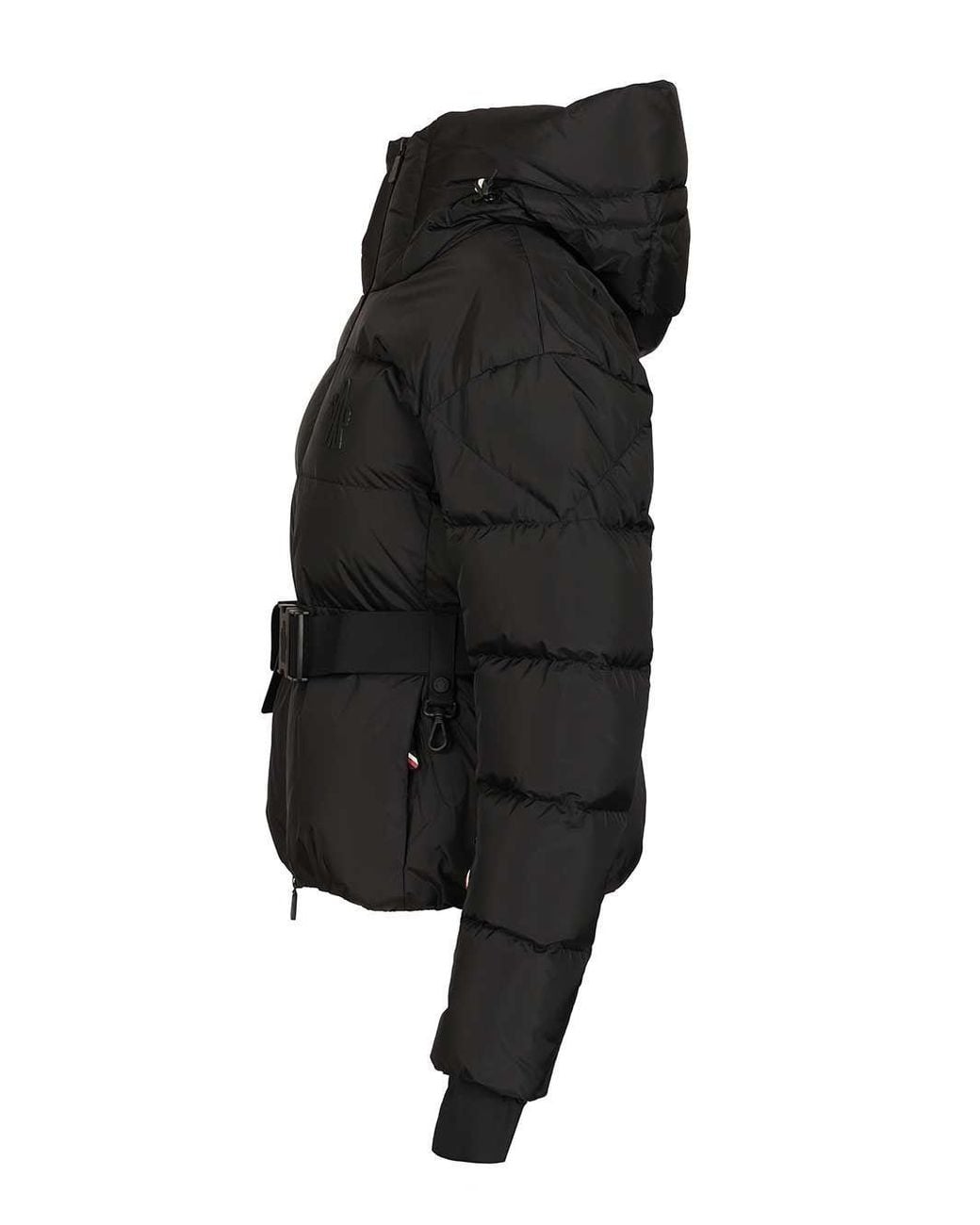 Moncler Black Grenoble Belted Hooded Down Jacket