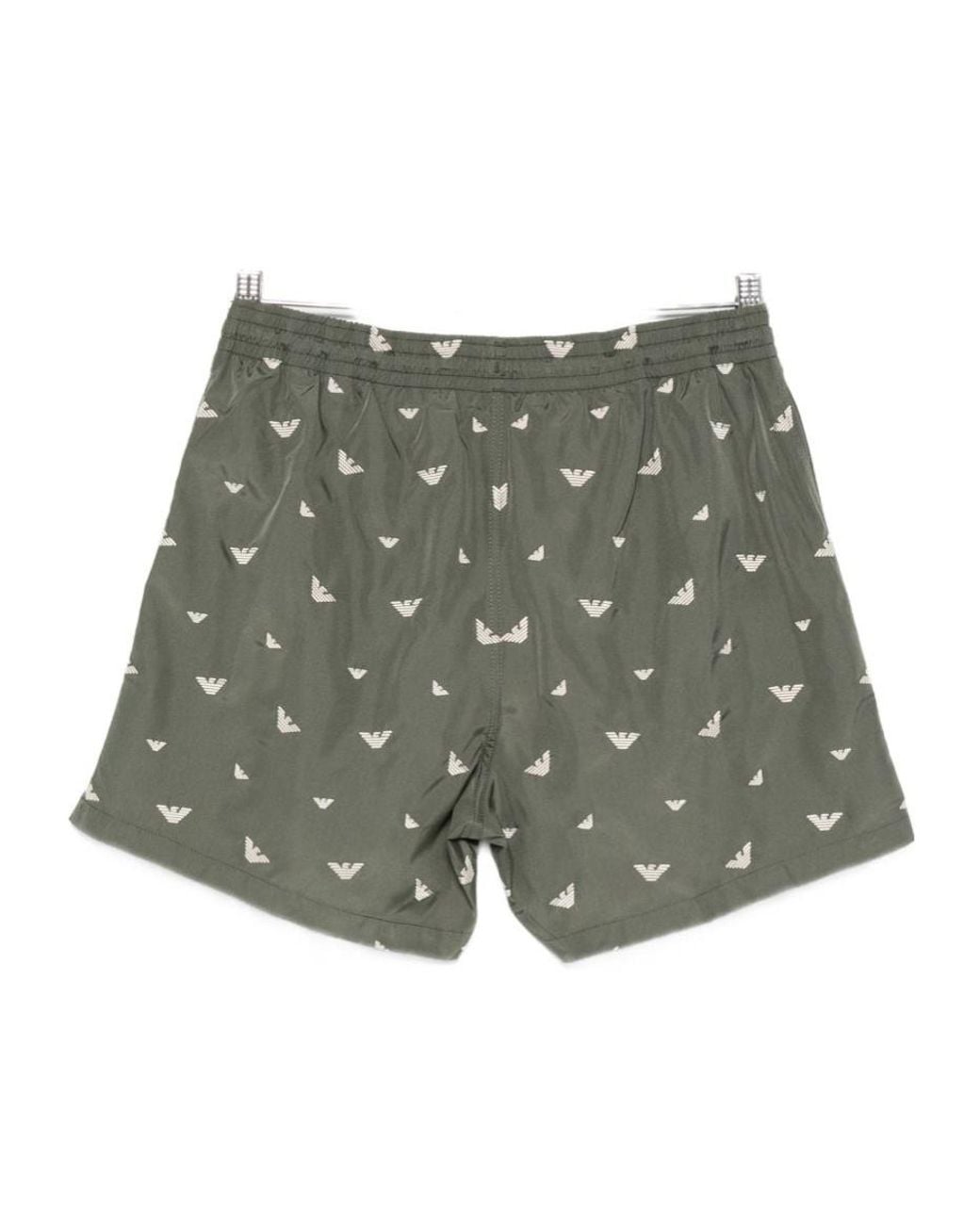 Emporio Armani Gray Elastic Waist Swim Trunks for men