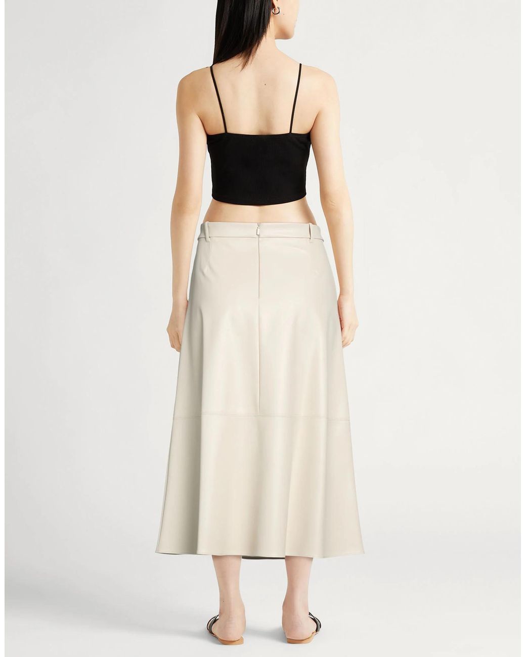 Max Mara White Solid-Color Maxi Skirt