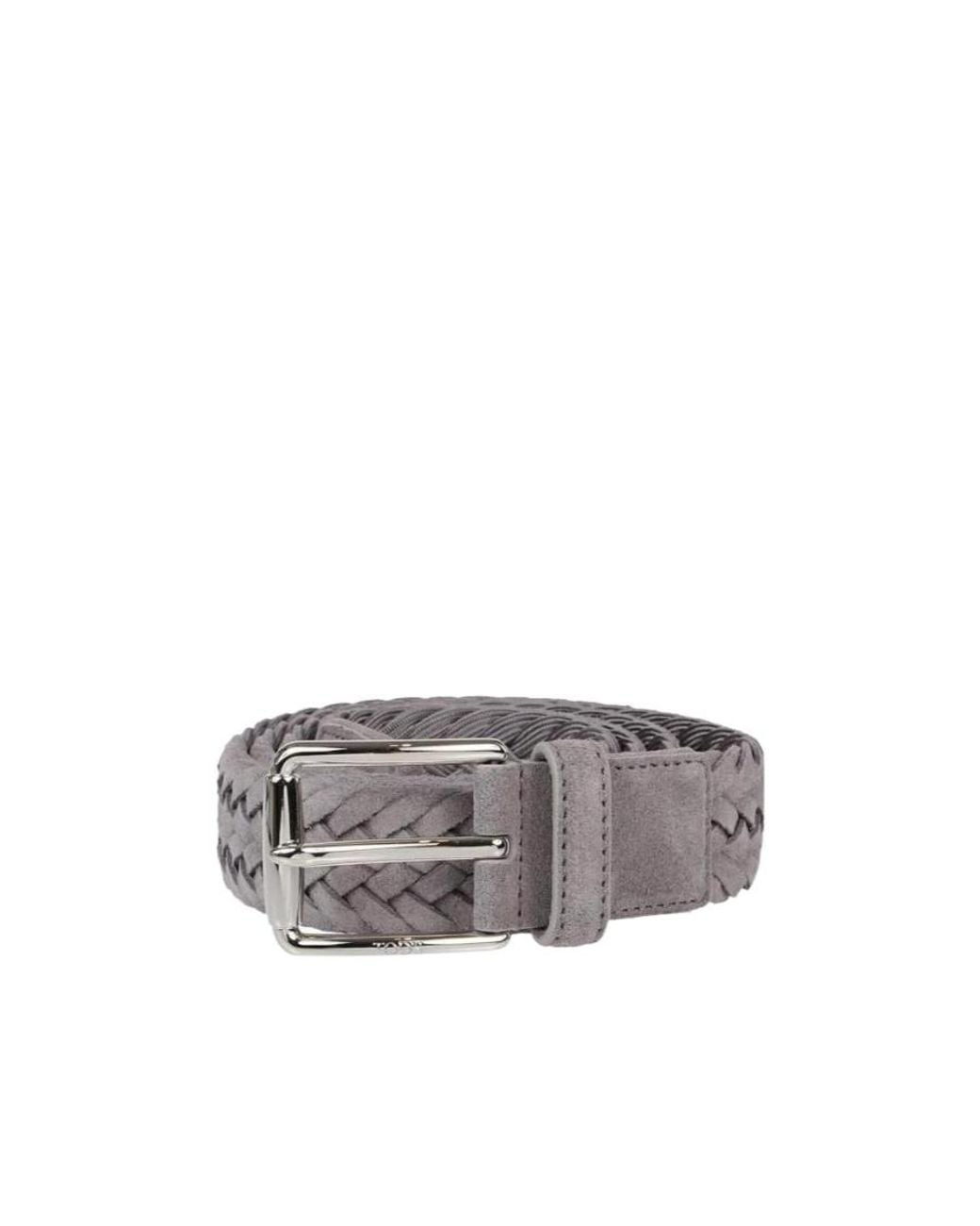 Tod's Gray Braided Buckle Belt for men