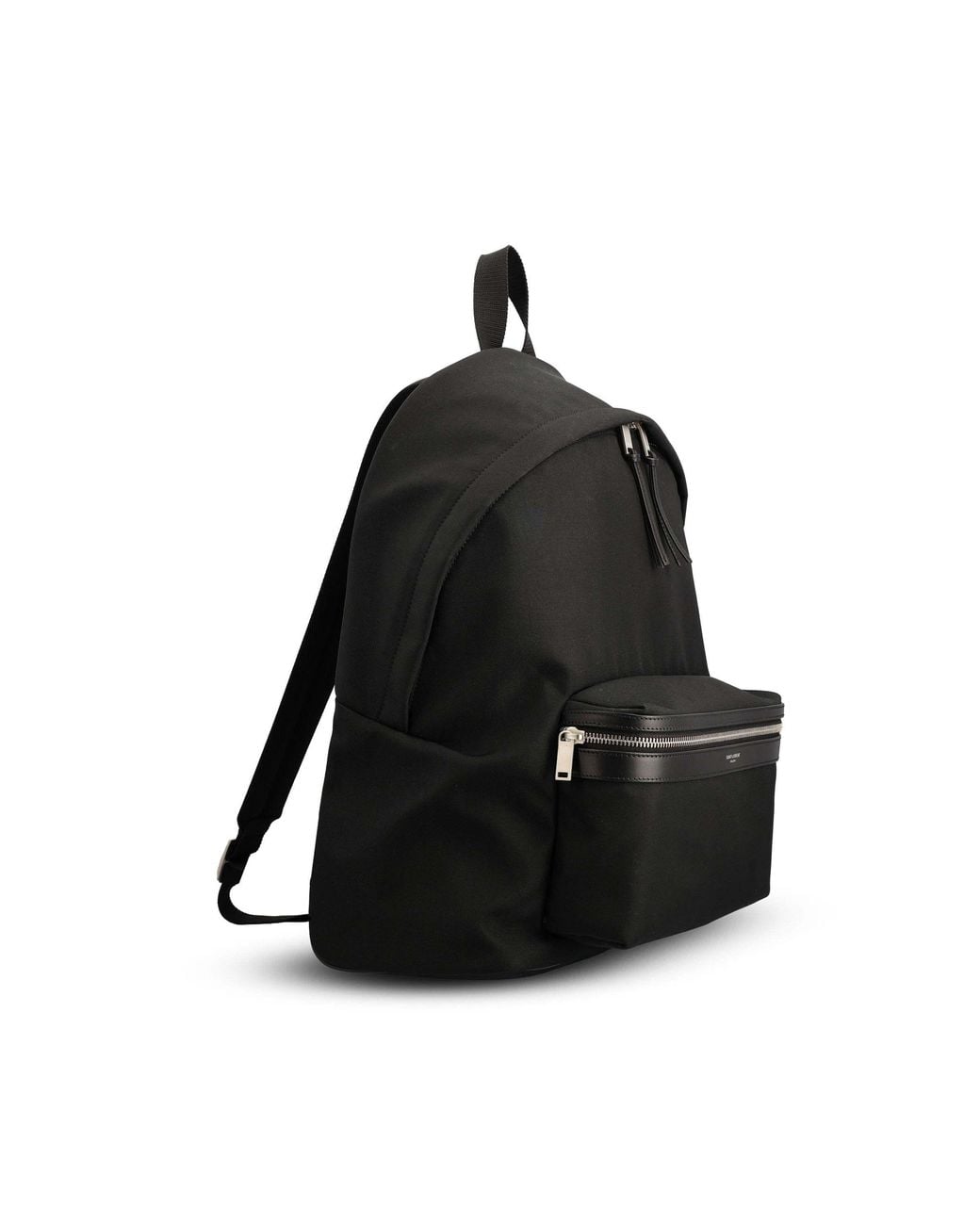 Saint Laurent Black Logo Stamp Zip-Up Backpack for men