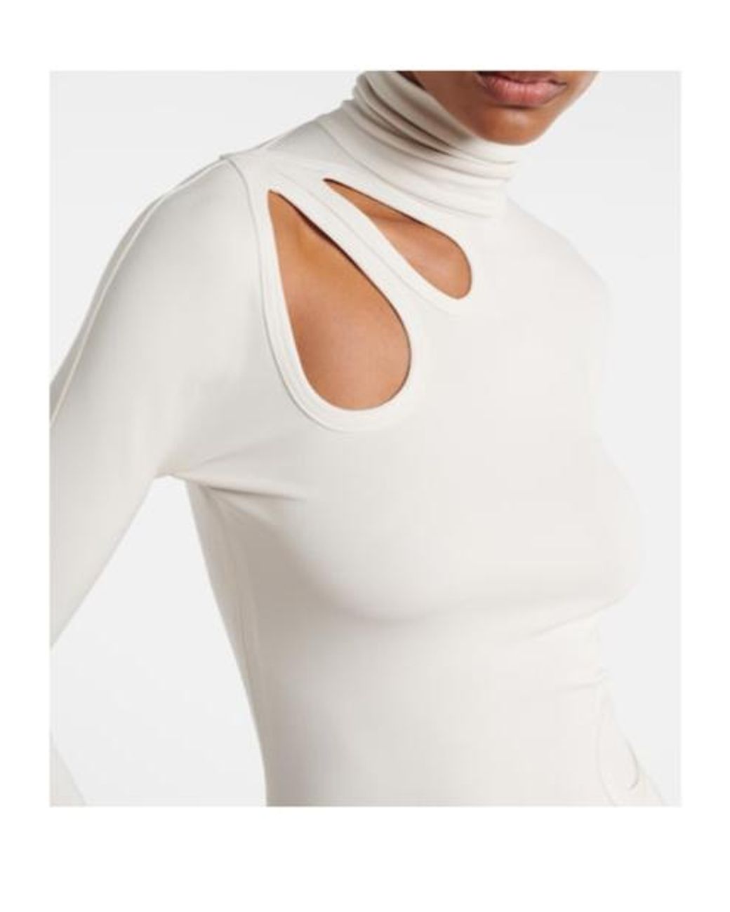 Victoria Beckham White Cutout Jersey Midi Dress