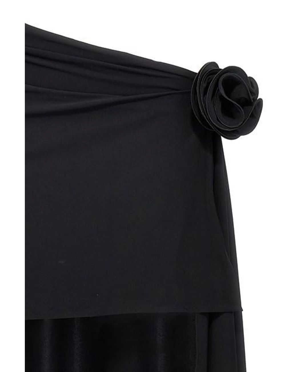 Magda Butrym Black Asymmetrical Draped Swim Skirt